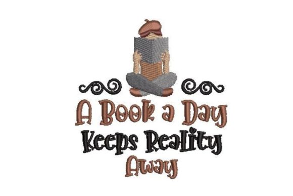 A Book a Day Keeps Reality Away Embroidery Review