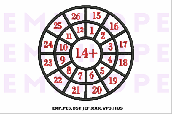 Addition Wheel 14: A Playful, Classroom-Ready Embroidery Design