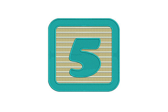 Frame Five Number Embroidery Design