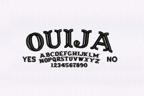 Ouija Board Text Design for Spooky Seasonal Embroidery